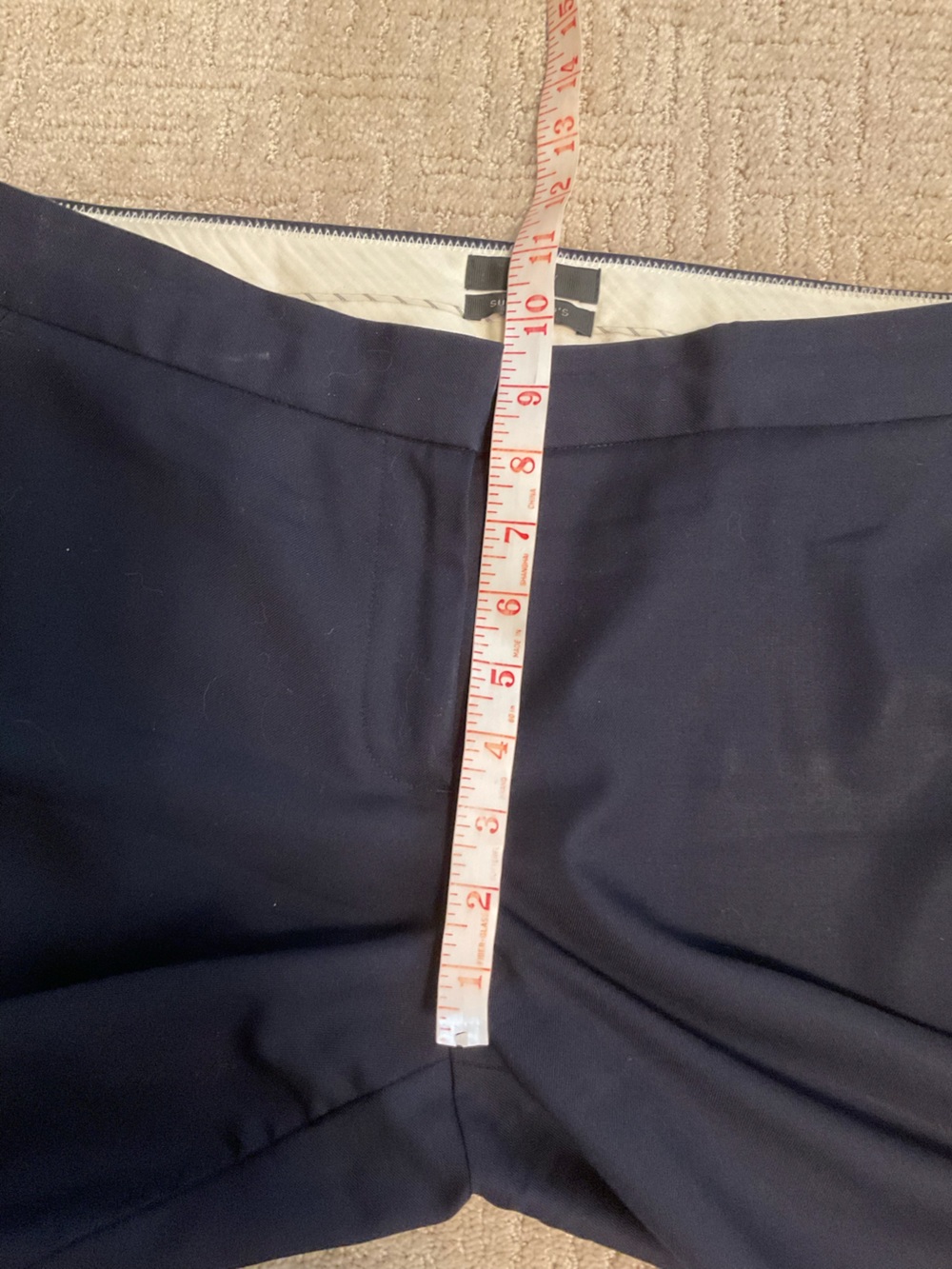 💙J.Crew Super 120s Navy Wool Ankle Straight Pants 8 Minimalist Quiet Luxury EUC - Picture 9 of 10